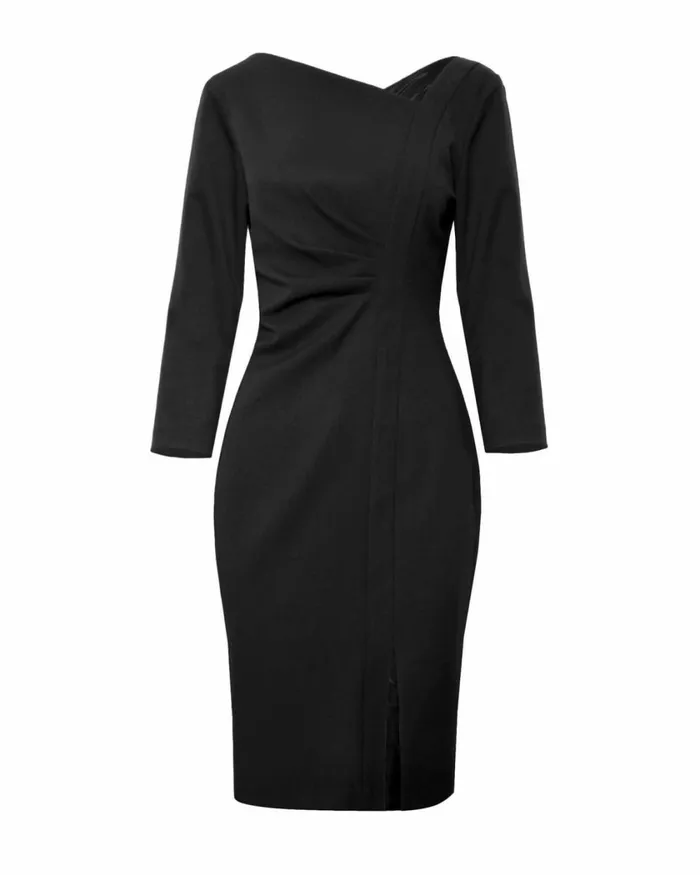 Forcast Amarie Asymmetric Dress Black Women Work Dresses