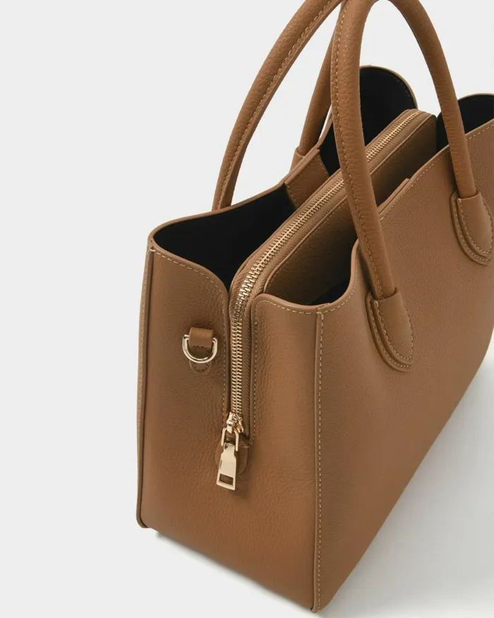 Forcast Amelia 2 Way Leather Bag Peach Brownblack Women Bags