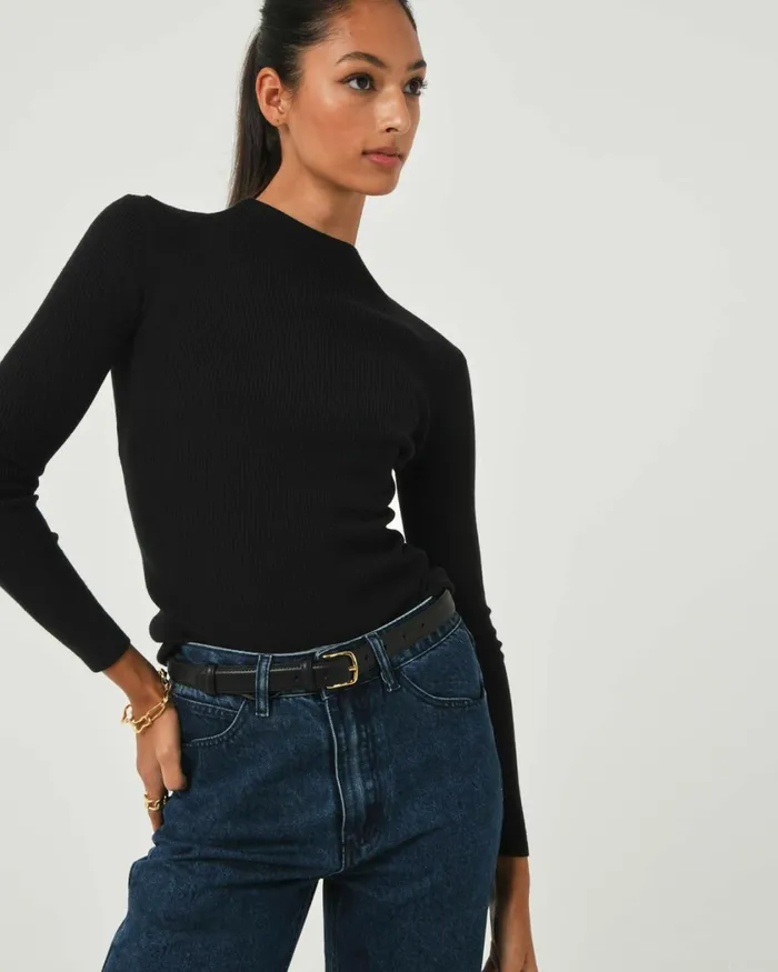 Forcast Amie Leather Belt Black Women Belts