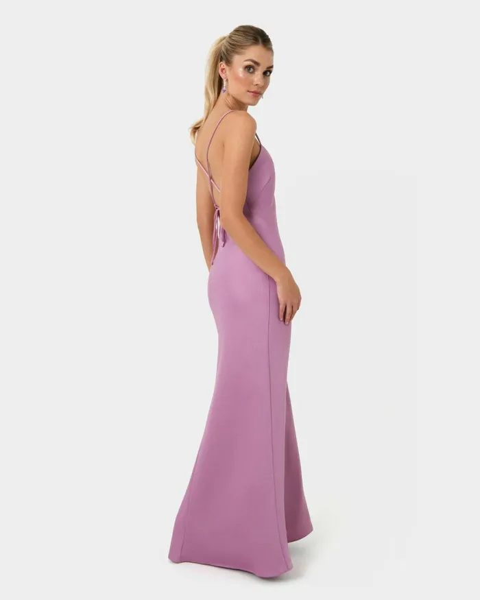 Forcast Anaise Backless Maxi Dress Rose Purple Women Maxi Dresses