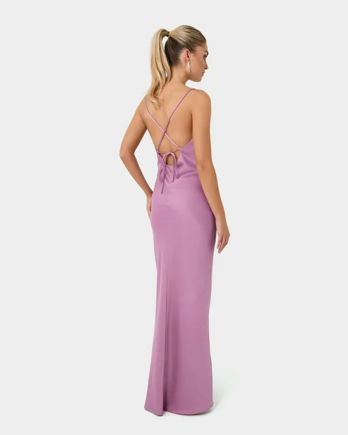 Forcast Anaise Backless Maxi Dress Rose Purple Women Maxi Dresses