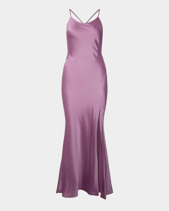 Forcast Anaise Backless Maxi Dress Rose Purple Women Maxi Dresses