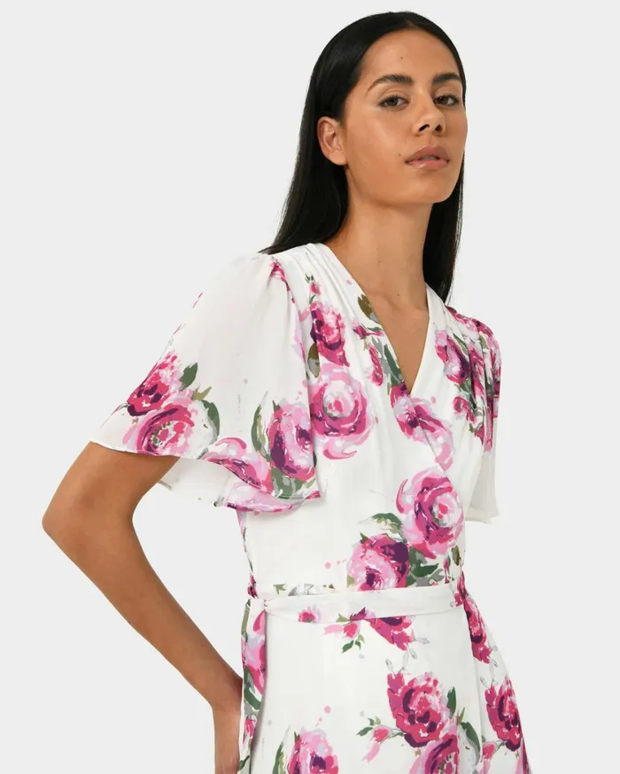 Forcast Andrea Floral Wrap Dress Multi Women Midi Dresses