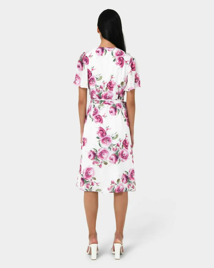 Forcast Andrea Floral Wrap Dress Multi Women Midi Dresses
