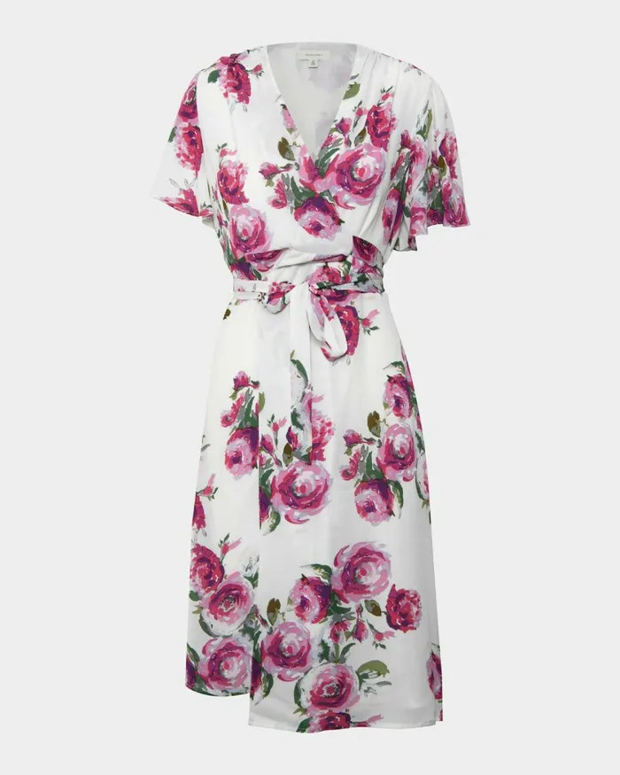 Forcast Andrea Floral Wrap Dress Multi Women Midi Dresses