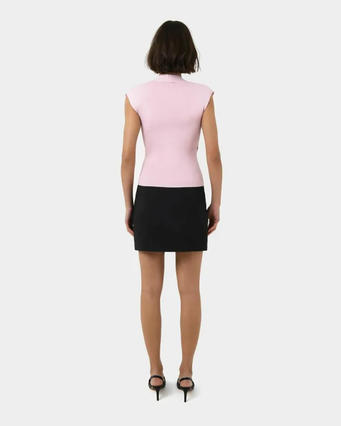 Forcast Ani Wrap Knit Top Pinkblack Women TShirts and Tops