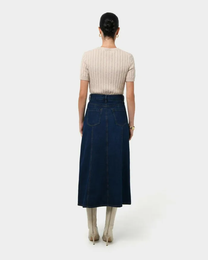 Forcast Anita Short Sleeve Cable Knit Light Taupepinkblack Women TShirts and Tops