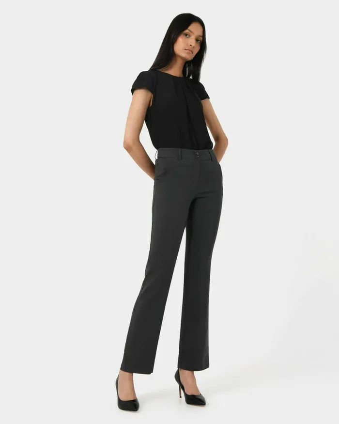 Forcast Annalee Classic Pants Maroongreennavygreyblack Women HighWaisted Pants
