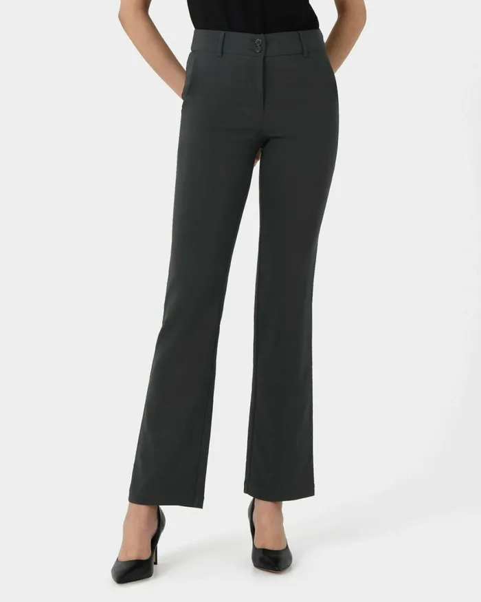 Forcast Annalee Classic Pants Maroongreennavygreyblack Women HighWaisted Pants