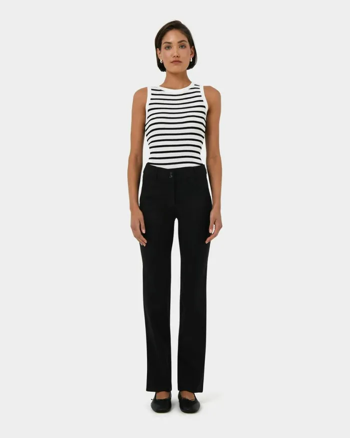 Forcast Annalee Classic Pants Maroongreennavygreyblack Women HighWaisted Pants