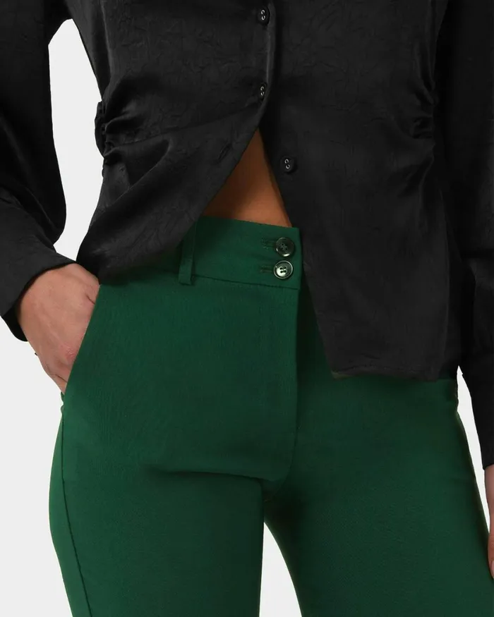 Forcast Annalee Classic Pants Maroongreennavygreyblack Women HighWaisted Pants