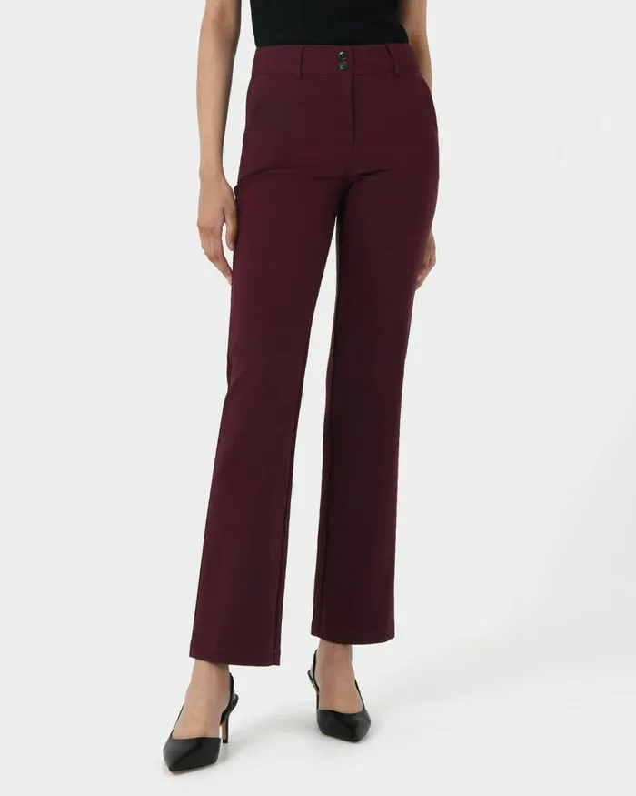 Forcast Annalee Classic Pants Maroongreennavygreyblack Women HighWaisted Pants
