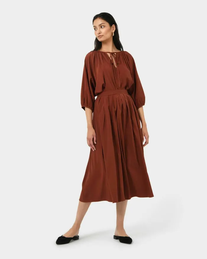 Forcast Annalia Dolman Sleeve Top Blackrooibos Tea Women Long Sleeve Tops