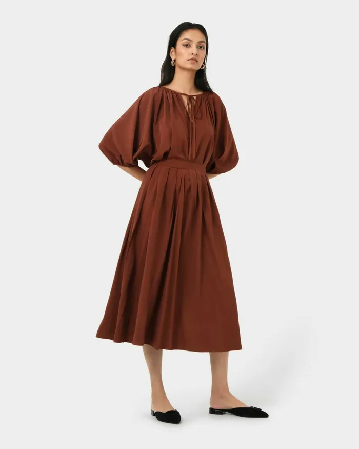 Forcast Annalia Dolman Sleeve Top Blackrooibos Tea Women Long Sleeve Tops