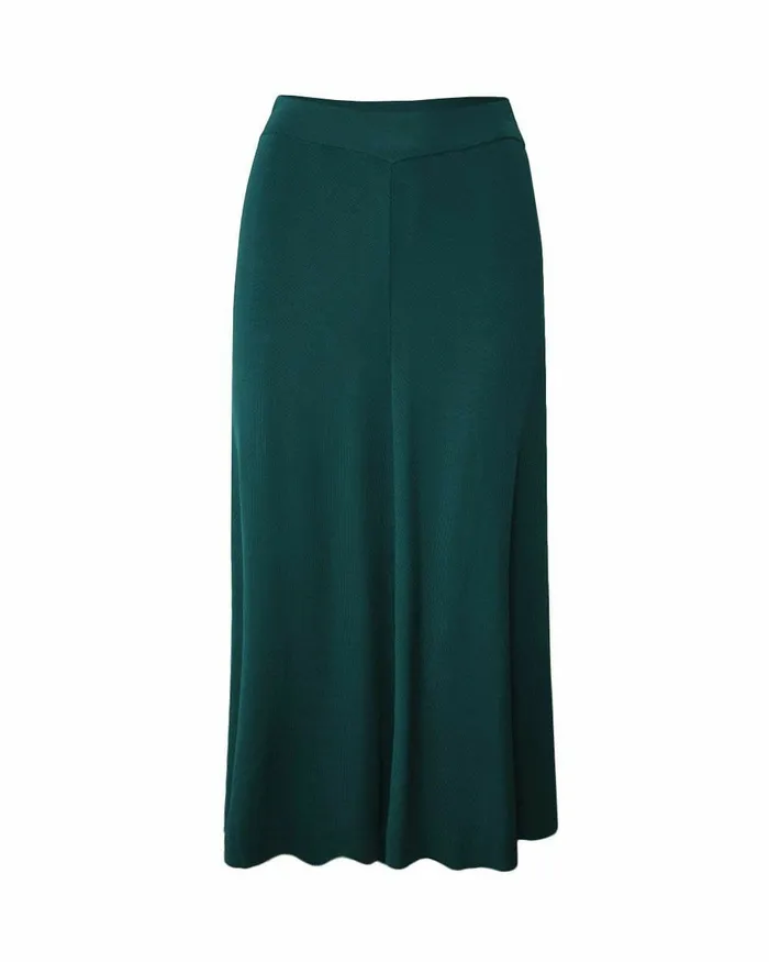 Forcast Annette Aline Knit Skirt Teal Women Midi and Maxi Skirts