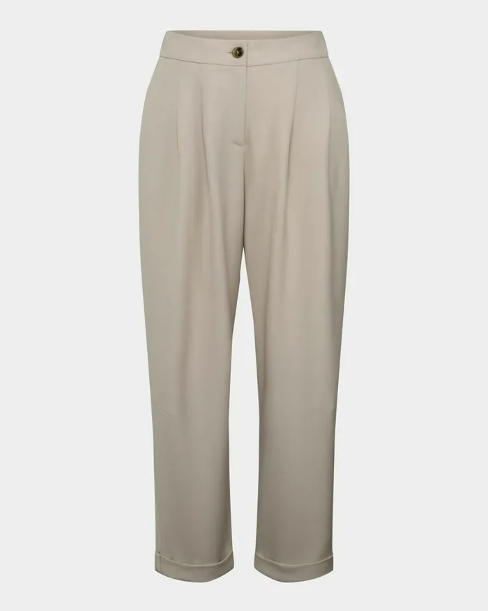 Forcast Antonia Relaxed Cuff Pants Beigeblack Women Cropped Pants