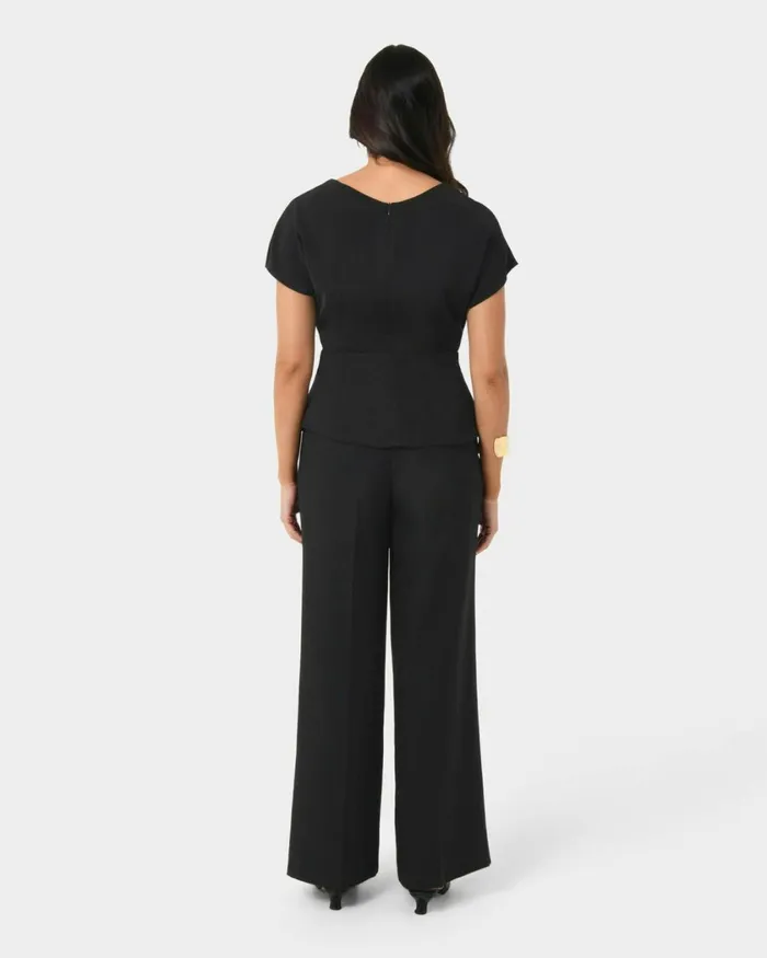 Forcast Athena Draped Top Sky Blueivoryblack Women TShirts and Tops