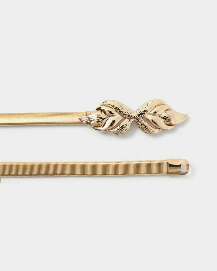 Forcast Audrie Stretch Metal Belt Gold Women Belts