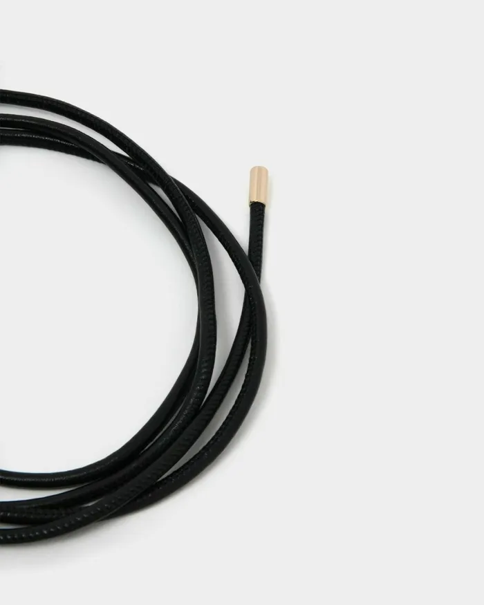 Forcast August Leather Rope Belt Black Women Belts