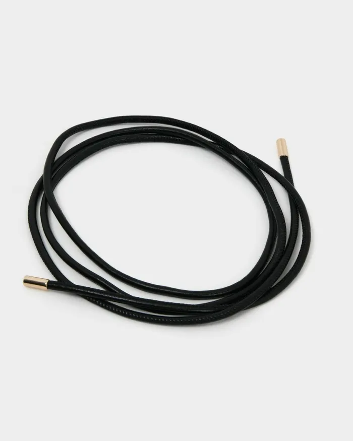 Forcast August Leather Rope Belt Black Women Belts