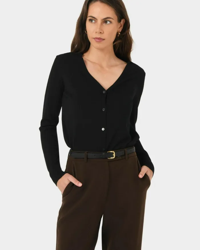 Forcast Augusta Leather Belt Black Women Belts