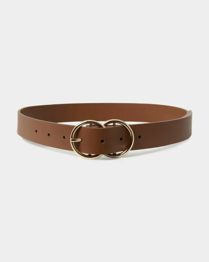Forcast Austin Leather Belt Tanblack Women Belts