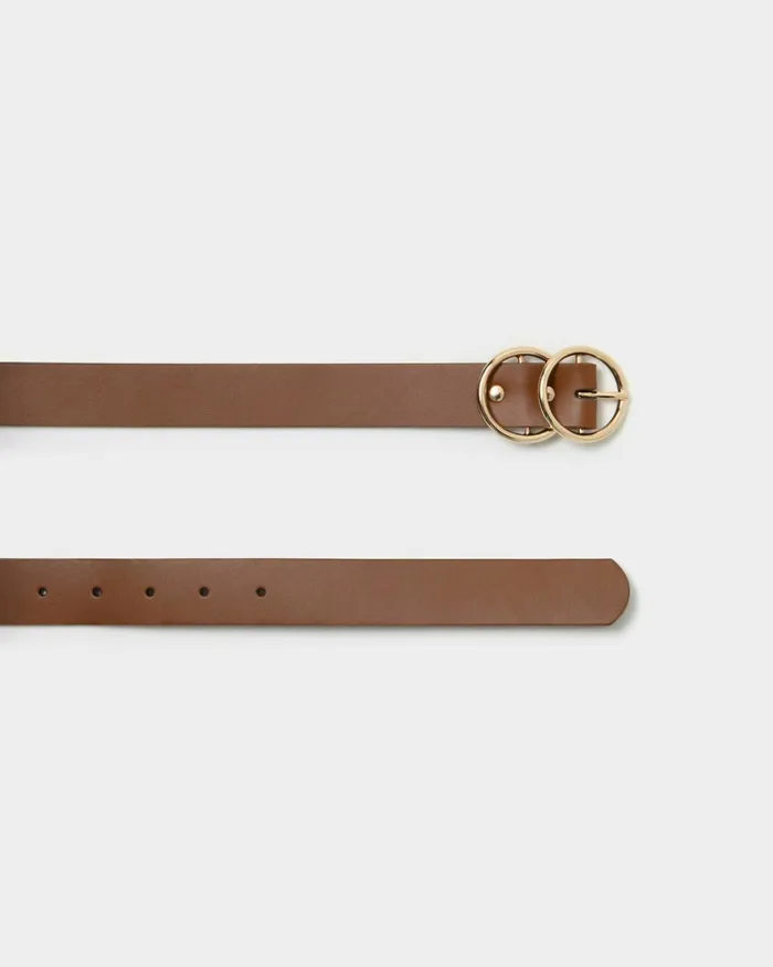 Forcast Austin Leather Belt Tanblack Women Belts
