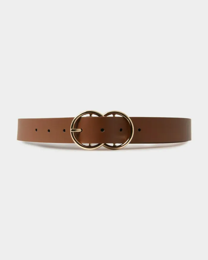 Forcast Austin Leather Belt Tanblack Women Belts