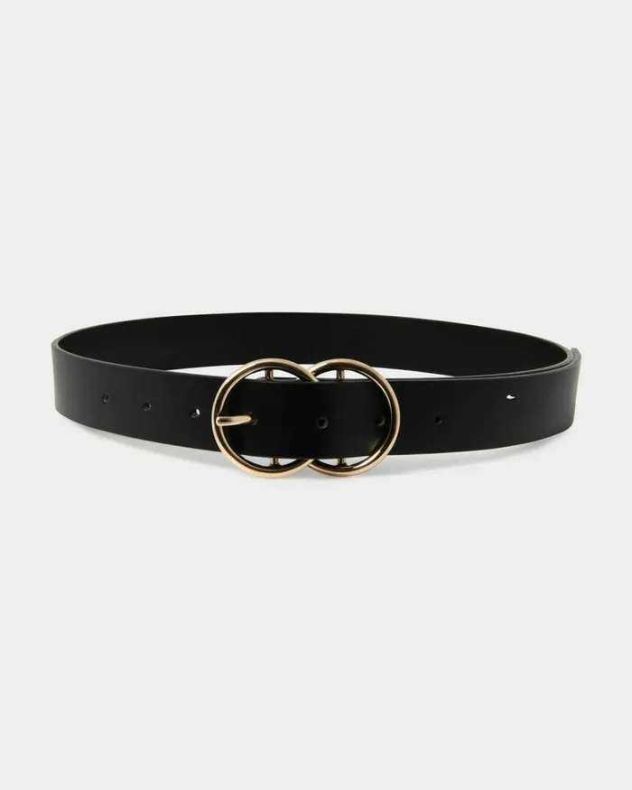 Forcast Austin Leather Belt Tanblack Women Belts