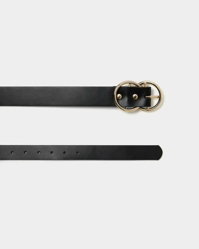 Forcast Austin Leather Belt Tanblack Women Belts