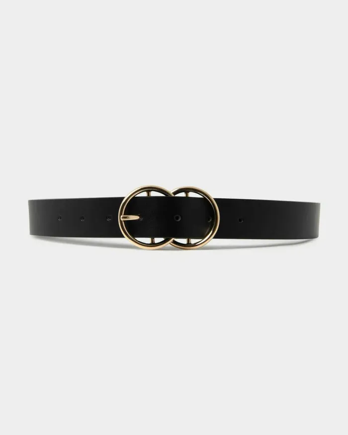 Forcast Austin Leather Belt Tanblack Women Belts