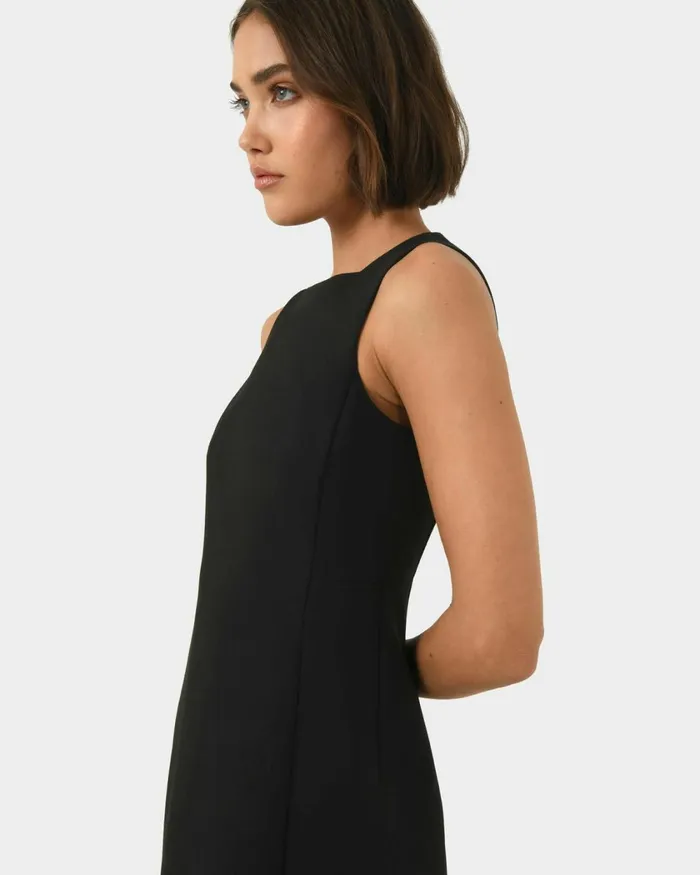 Forcast Ava Square Neck Panel Dress Ivoryblack Women Mini Dresses