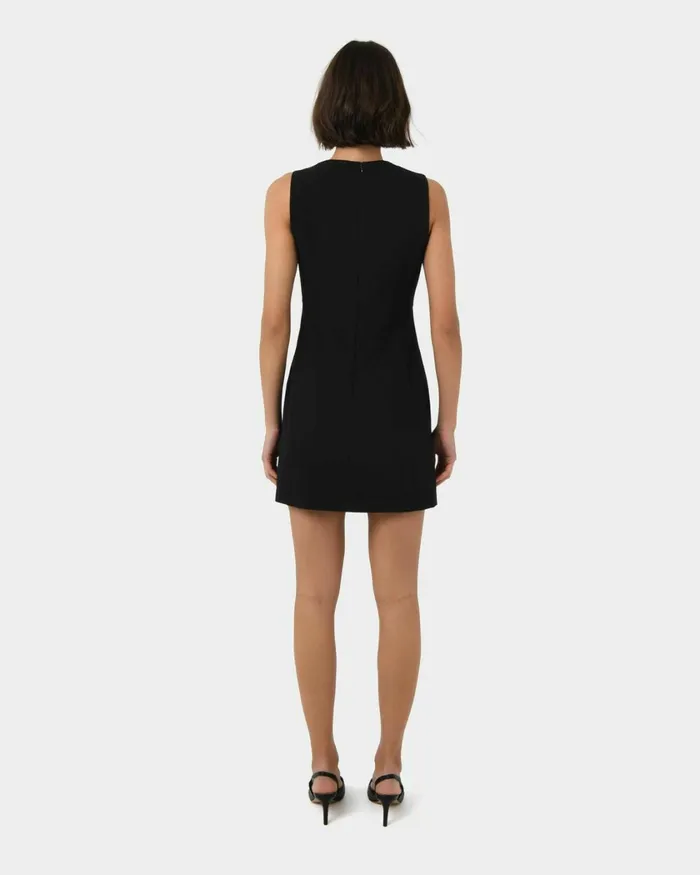 Forcast Ava Square Neck Panel Dress Ivoryblack Women Mini Dresses
