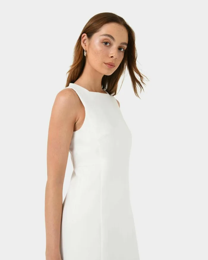 Forcast Ava Square Neck Panel Dress Ivoryblack Women Mini Dresses