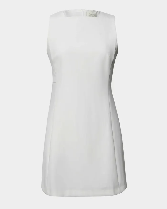 Forcast Ava Square Neck Panel Dress Ivoryblack Women Mini Dresses