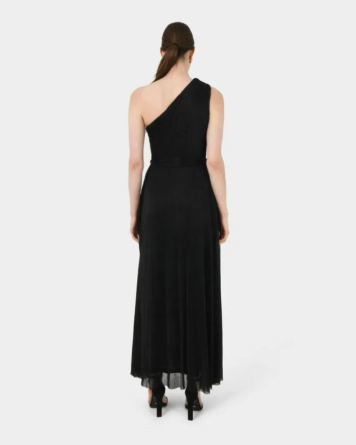 Forcast Avah One Shoulder Dress Black Women Maxi Dresses