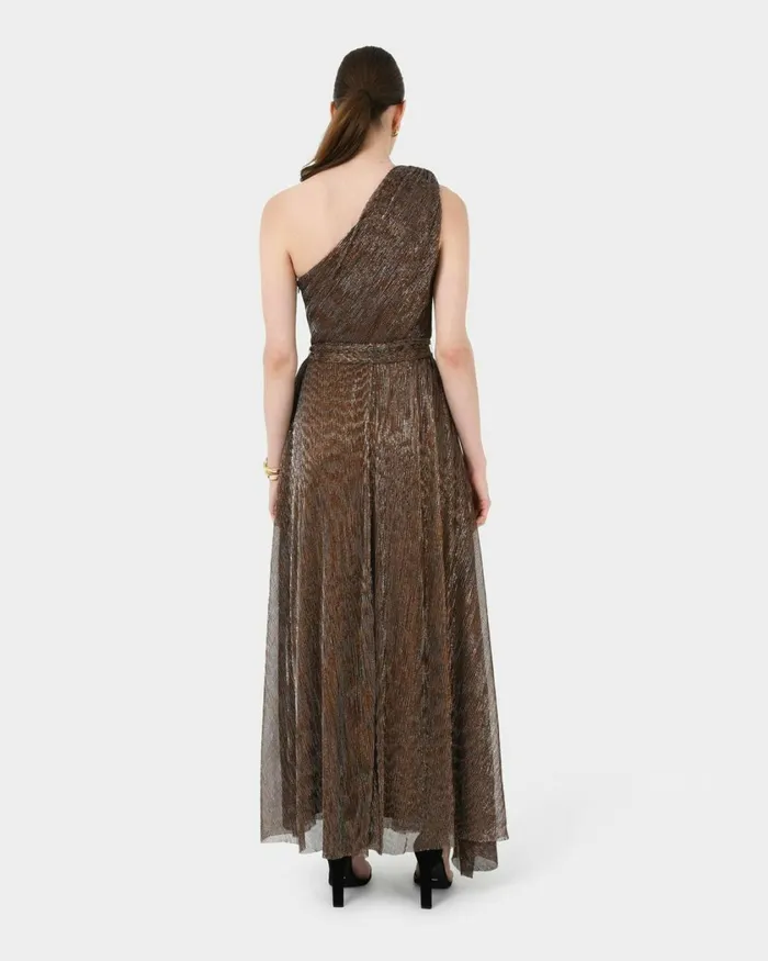 Forcast Avah One Shoulder Dress Black Women Maxi Dresses