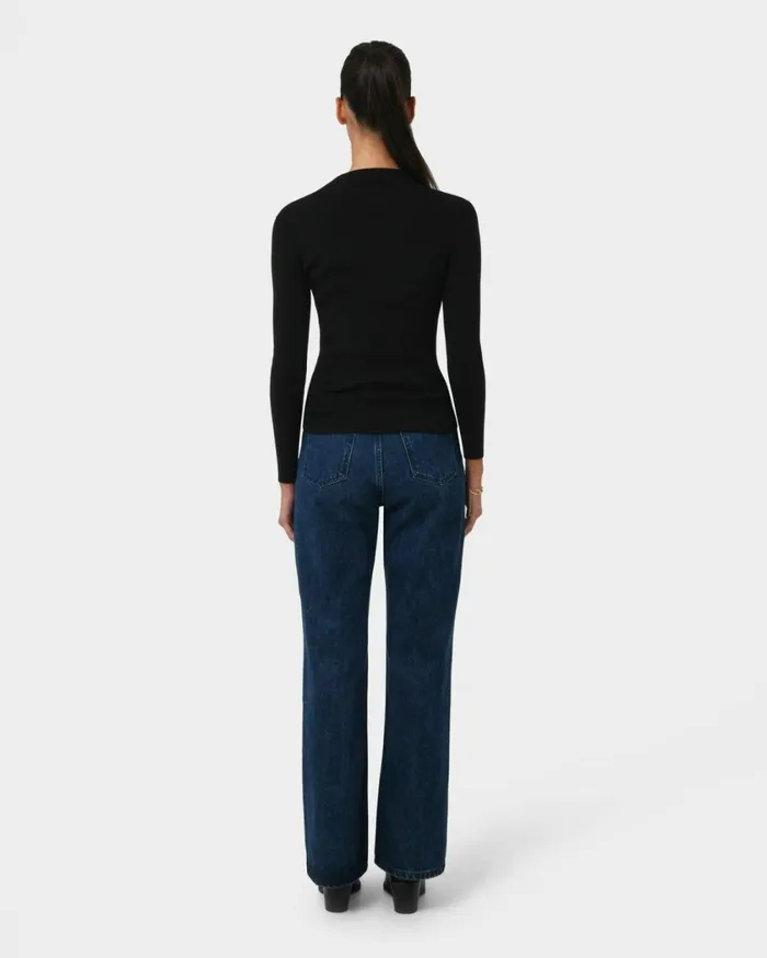Forcast Avelyn Mock Neck Knit Wineoatmealblack Women TShirts and Tops