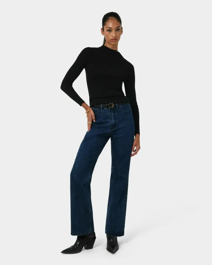 Forcast Avelyn Mock Neck Knit Wineoatmealblack Women TShirts and Tops
