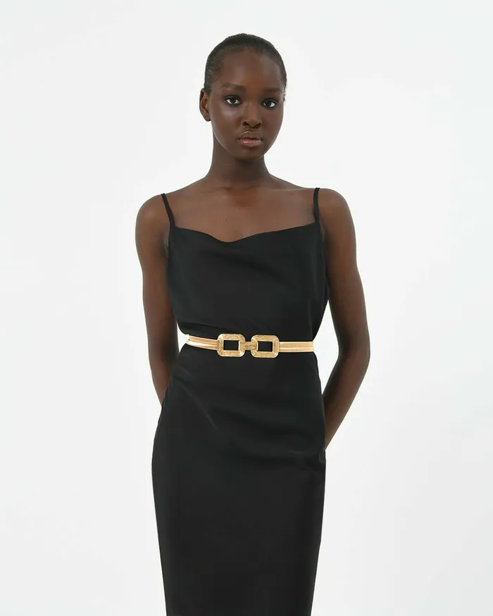 Forcast Averie 2 Stretch Metal Belt Metallic Women Belts