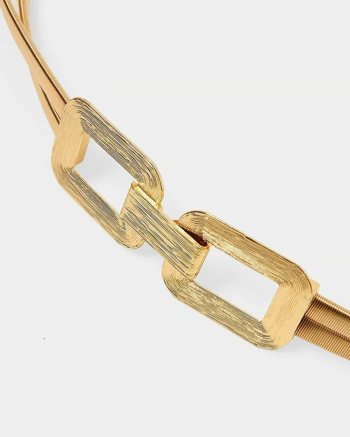 Forcast Averie 2 Stretch Metal Belt Metallic Women Belts