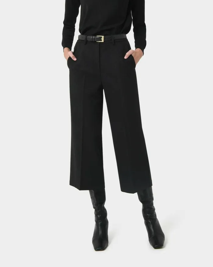 Forcast Ayreen High Waist Culotte Black Women Cropped Pants