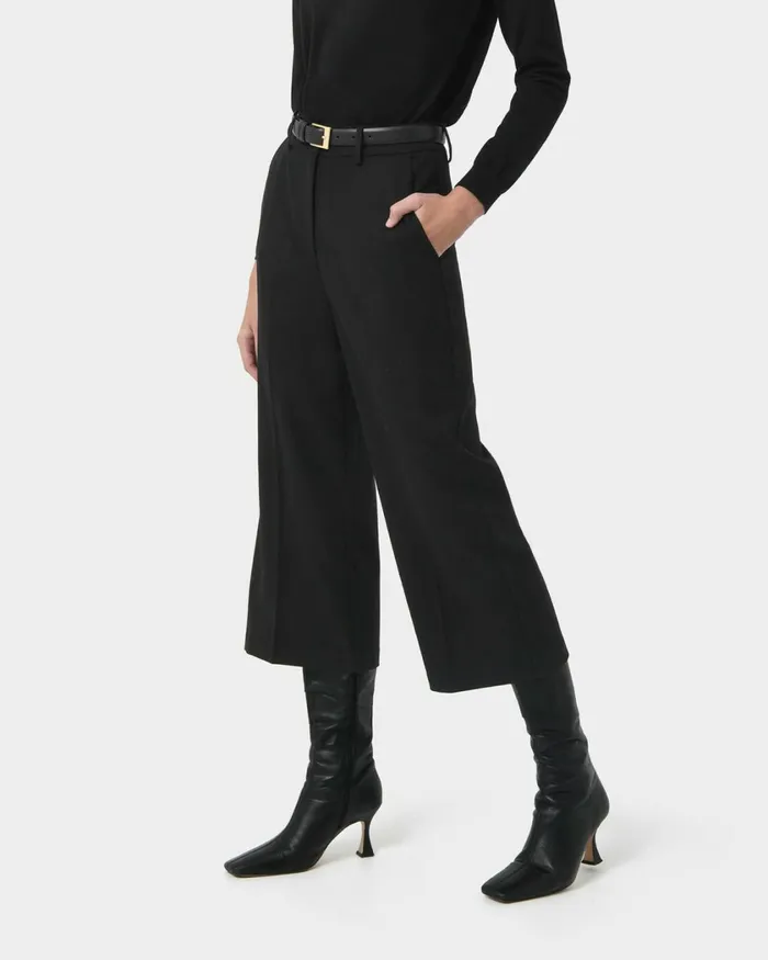 Forcast Ayreen High Waist Culotte Black Women Cropped Pants
