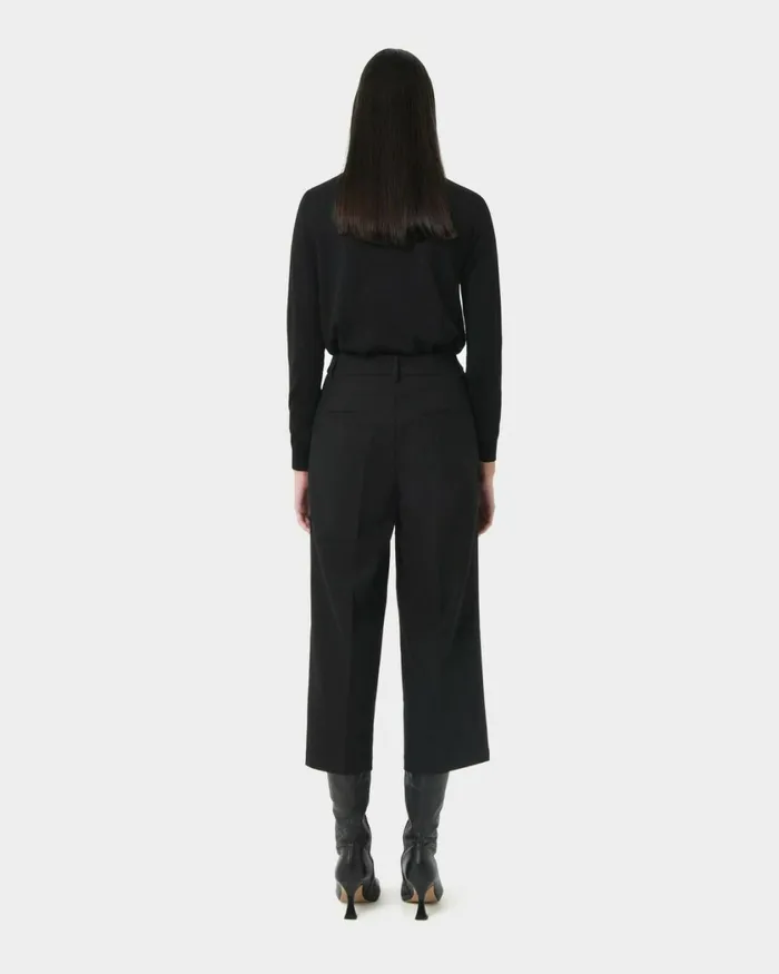 Forcast Ayreen High Waist Culotte Black Women Cropped Pants