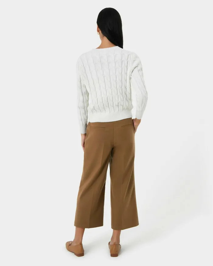 Forcast Ayreen High Waist Culotte Camel Women Cropped Pants