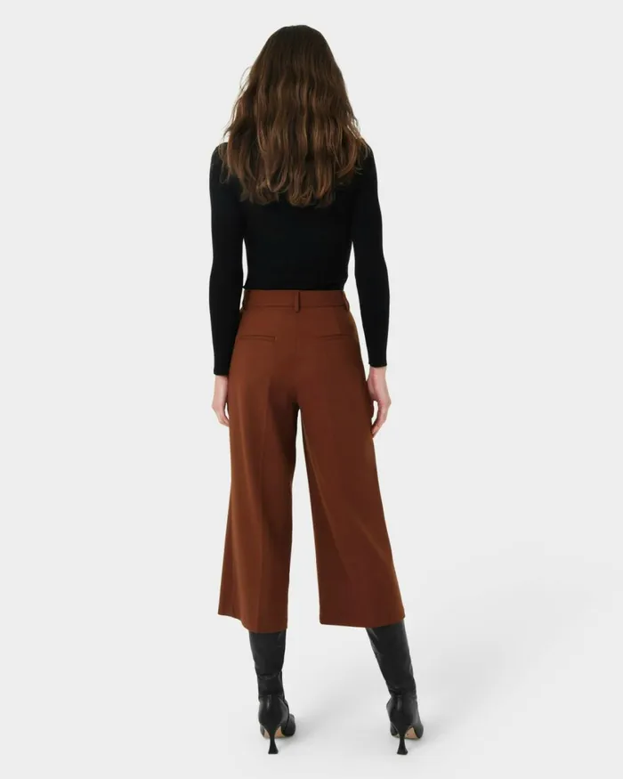 Forcast Ayreen High Waist Culotte Rustic Brown Women Cropped Pants