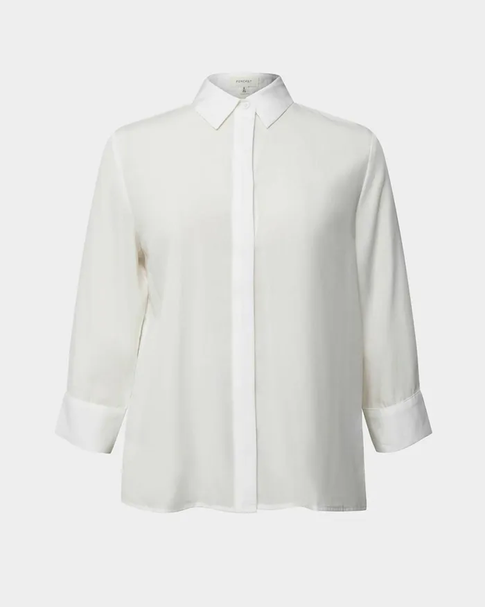 Forcast Bella 34 Sleeve Shirt Safari Beigeivory Women Long Sleeve Tops