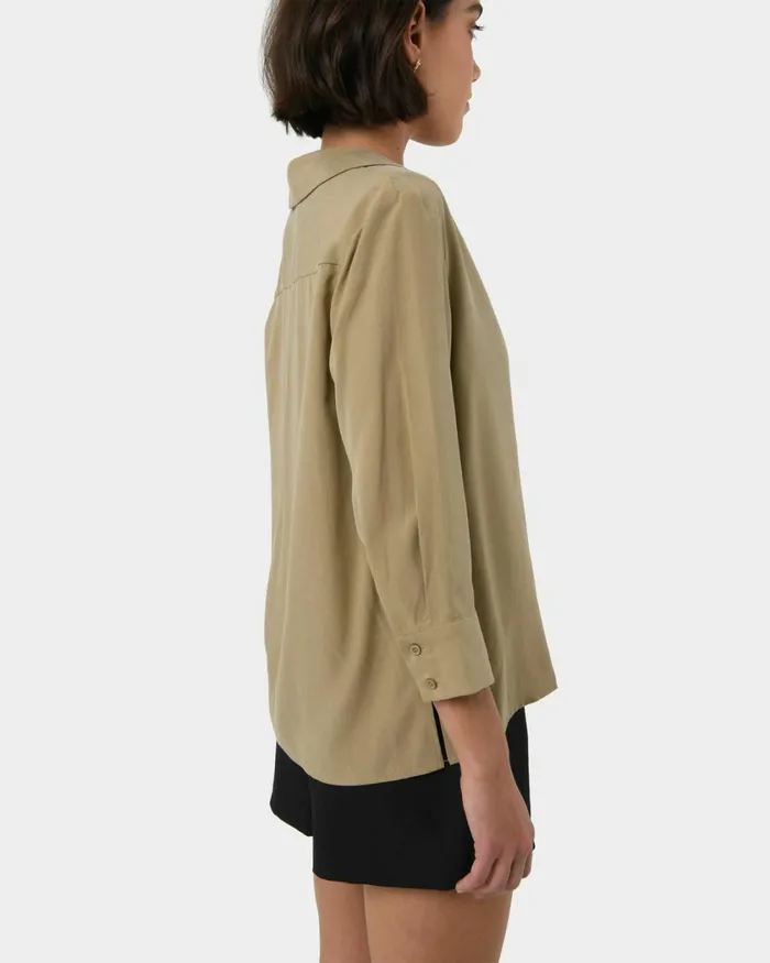 Forcast Bella 34 Sleeve Shirt Safari Beigeivory Women Long Sleeve Tops