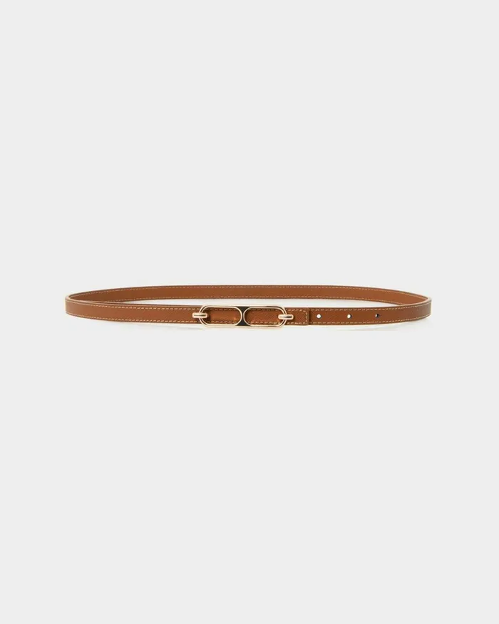 Forcast Bellarose Leather Belt Tanblack Women Belts