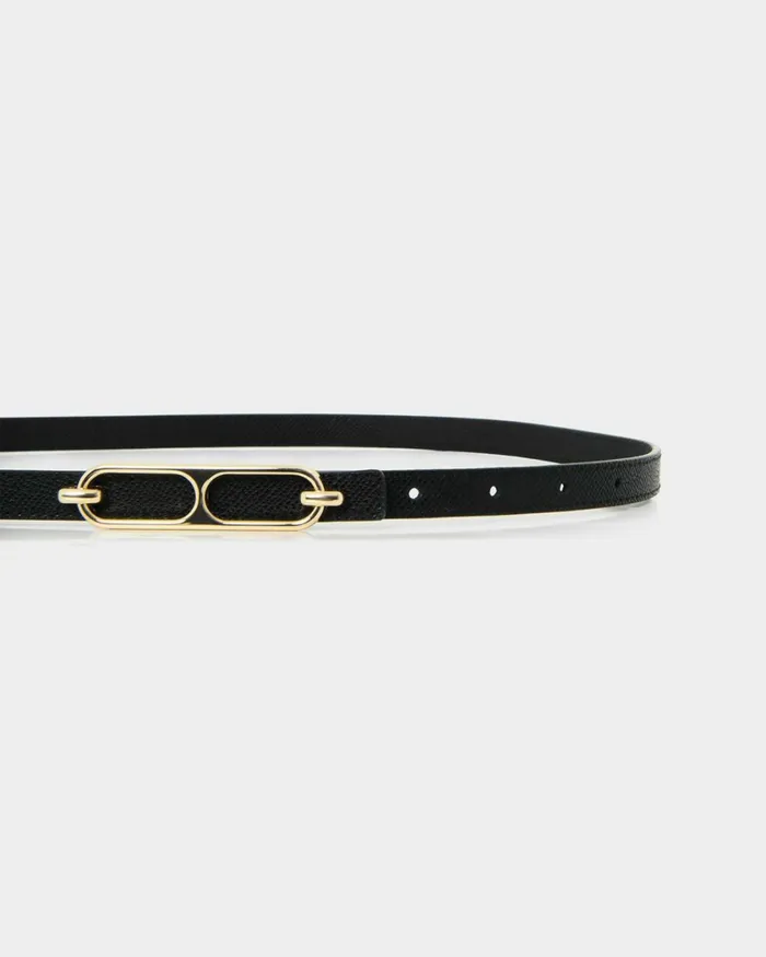 Forcast Bellarose Leather Belt Tanblack Women Belts